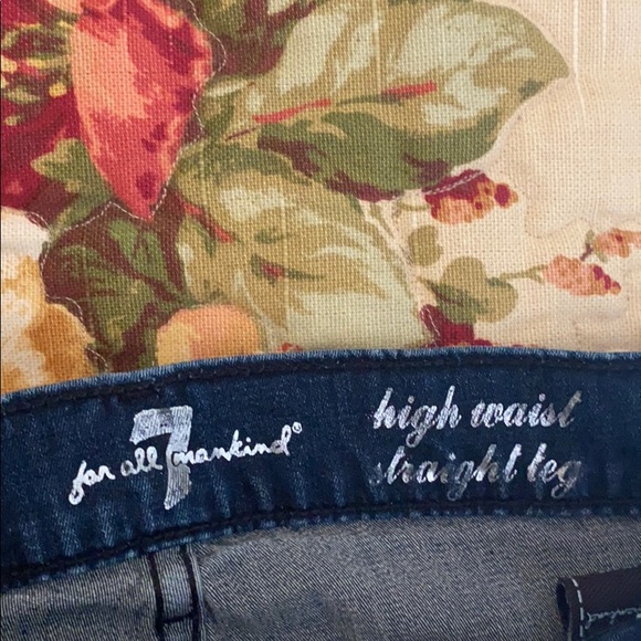 WOMENS size 25 7 for all mankind high waist straight leg jeans Made in USA🇺🇸👖🩵💙 - Picture 4 of 5